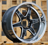 Alu kola Racing Line D1668, 18x10.5 6x139.7 ET12, Černá + leštěný límec