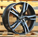 Alu kola Racing Line F5302, 19x7.5 5x108 ET50.5, černá matná + leštění