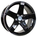 Alu kola Racing Line FE023, 21x9 5x112 ET26, Černá + leštěný límec