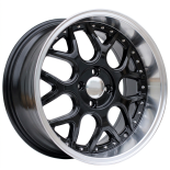 Alu kola Racing Line FR762, 17x8.5 4x100 ET20, černá + leštěný límec