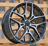 Alu kola Racing Line H3573F, 20x10 5x112 ET48.1, černá + leštění (zátěžová)