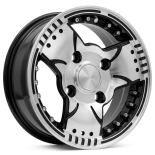 Alu kola Racing Line HE998, 12x5 4x114.3 ET-20, černá + leštění