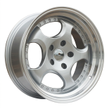 Alu kola Racing Line L2384, 17x9.5 5x120 ET20, stříbrná + leštěný límec