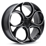 Alu kola Racing Line L2387, 19x8 5x110 ET34, černá matná + leštění (zátěžová)