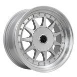 Alu kola Racing Line LU596, 15x7.5 4x100 ET20, stříbrná + leštěný límec