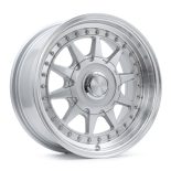Alu kola Racing Line LU920, 15x7 4x100 ET25, stříbrná + leštěný límec