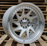 Alu kola Racing Line XFA39, 20x11 5x120 ET25, stříbrná + leštěný límec