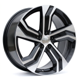 Alu kola Racing Line Y0143, 19x8 5x108 ET42.5, černá + leštění (zátěžová)