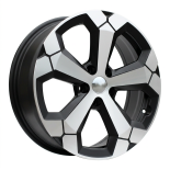 Alu kola Racing Line Y1274, 17x6.5 5x114.3 ET45, černá matná + leštění