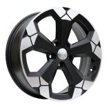 Alu kola Racing Line Y1274, 17x6.5 5x114.3 ET45, černá matná + leštěný límec