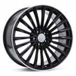 Alu kola Racing Line Y5909B, 20x9.5 5x112 ET45, černá + leštěný límec (zátěžová)