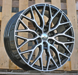 Alu kola Racing Line YF0412, 19x8 6x120 ET48, černá + leštění (zátěžová)