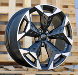Alu kola Racing Line YF5717, 19x8.5 5x112 ET38, černá matná + leštění