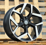 Alu kola Racing Line YF5729, 19x8 5x108 ET47.5, černá matná + leštění (zátěžová)