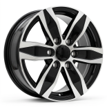 Alu kola Racing Line YF6153, 16x7 6x130 ET50, černá + leštění (zátěžová)