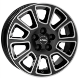 Alu kola RIAL TRANSPORTER 2, 16x6 5x112 ET30, černá lesklá + leštění (zátěžová)