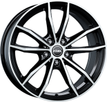 Alu kola RIAL X12X, 20x9 5x112 ET38, černá lesklá + leštění (zátěžová)