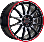 Alu kola RONAL R54 MCR, 15x6.5 4x100 ET38, černá lesklá s červenou linkou