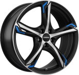 Alu kola RONAL R62 BLUE, 18x7.5 5x114.3 ET40, černá matná + leštění