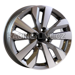 Alu kola AGT 15195, 15x6 4x100 ET35, šedivá + leštění