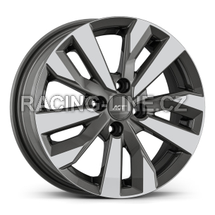Alu kola AGT 15195, 15x6 4x100 ET35, šedivá + leštění