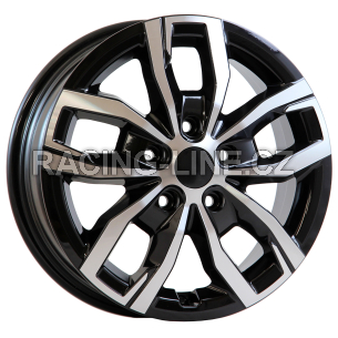 Alu kola AGT 16275, 16x6 5x130 ET68, černá + leštění (zátěžová)