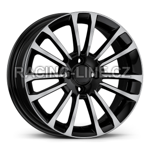 Alu kola AGT 16279, 16x6.5 4x100 ET37, černá + leštění