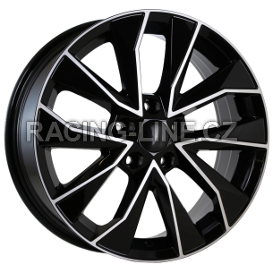 Alu kola AGT 17129, 17x7 5x114.3 ET50, černá + leštění