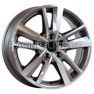 Alu kola AGT 17226, 17x7 5x114.3 ET40, šedivá + leštění