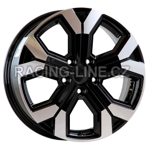 Alu kola AGT 17260, 17x6.5 5x114.3 ET40, černá + leštěný límec