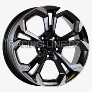 Alu kola AGT 17262, 17x7 5x114.3 ET35, černá matná + leštění