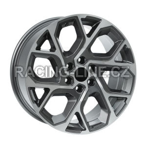 Alu kola AGT 18245, 18x8 6x120 ET45, šedivá + leštění (zátěžová)