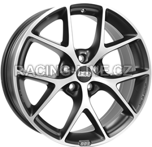 Alu kola BBS SR, 18x8 5x112 ET45, tmavě šedivá + leštění