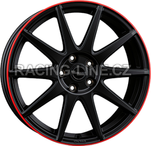 Alu kola BORBET GTX, 19x8 5x114.3 ET50, černá matná s červenou linkou