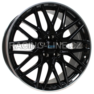 Alu kola CMS C25, 17x7 5x112 ET49, černá + leštěný límec
