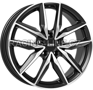 Alu kola CMS C28, 18x7.5 5x100 ET40, černá lesklá + leštění