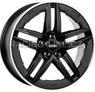 Alu kola CMS C29-AERO, 19x8.5 5x108 ET45, černá lesklá + leštěný límec (zátěžová)