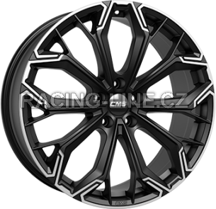 Alu kola CMS C37, 20x8.5 5x108 ET45, černá matná + leštění (zátěžová)