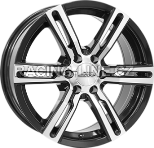 Alu kola INTER ACTION KARGIN 6, 16x6.5 6x120 ET50, černá lesklá + leštění (zátěžová)
