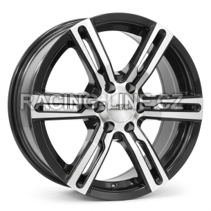 Alu kola INTER ACTION KARGIN 6, 16x6.5 6x120 ET50, černá lesklá + leštění (zátěžová)