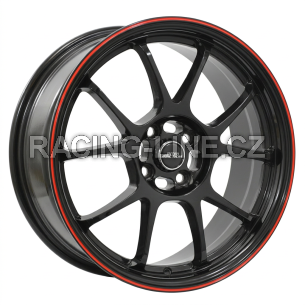 Alu kola INTER ACTION PHOENIX, 17x7 4x100 ET40, černá lesklá s červenou linkou