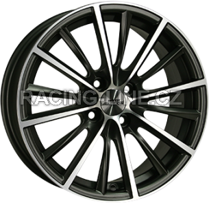 Alu kola INTER ACTION VELOCITY, 15x6.5 4x114.3 ET42, šedivá matná + leštění