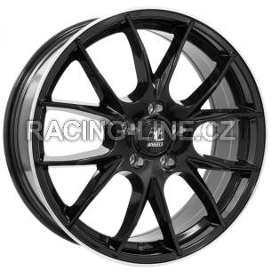 Alu kola IT WHEELS 2 KIRA, 18x7.5 5x108 ET42, černá lesklá + leštěný límec