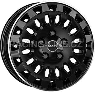 Alu kola MAK OVERLAND, 16x6.5 5x118 ET65, černá lesklá + leštěný límec (zátěžová)