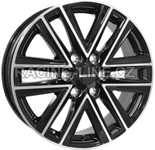 Alu kola MONACO WHEELS VT1, 18x8 6x130 ET50, černá lesklá + leštění (zátěžová)