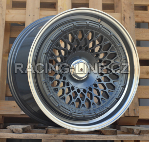 Alu kola Racing Line 1308B, 18x9.5 10x112 ET35, šedivá + leštěný límec