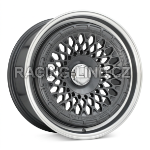 Alu kola Racing Line 1308B, 18x9.5 10x112 ET35, šedivá + leštěný límec
