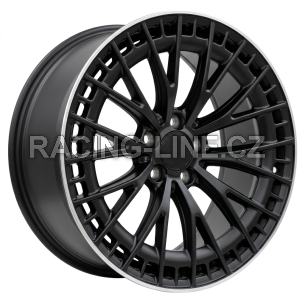 Alu kola Racing Line 3S1384, 20x9.5 5x112 ET43, černá matná + leštěný límec