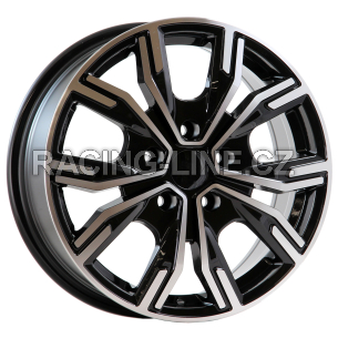 Alu kola Racing Line 6408, 16x6.5 5x160 ET56, černá + leštění