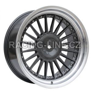 Alu kola Racing Line 7307F, 17x8 5x120 ET20, šedivá + leštěný límec